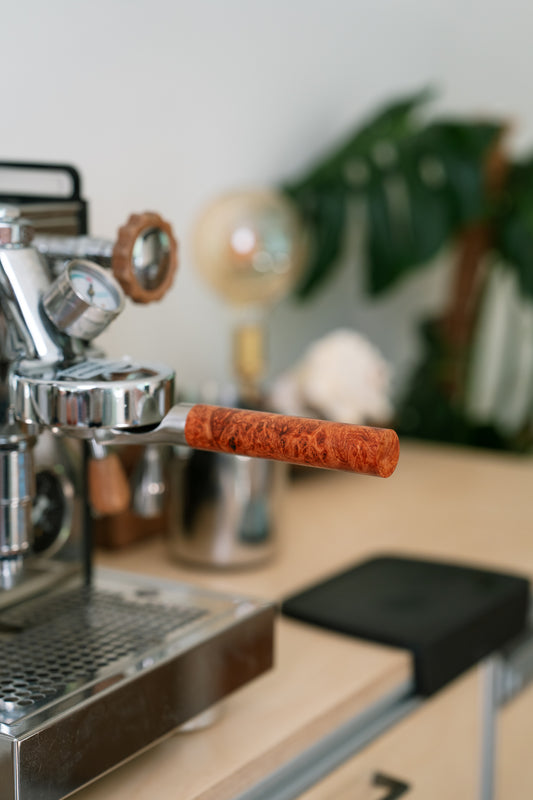 Burma Padauk Wood Portafilter Handle, with 58MM E61 Portafilter Head