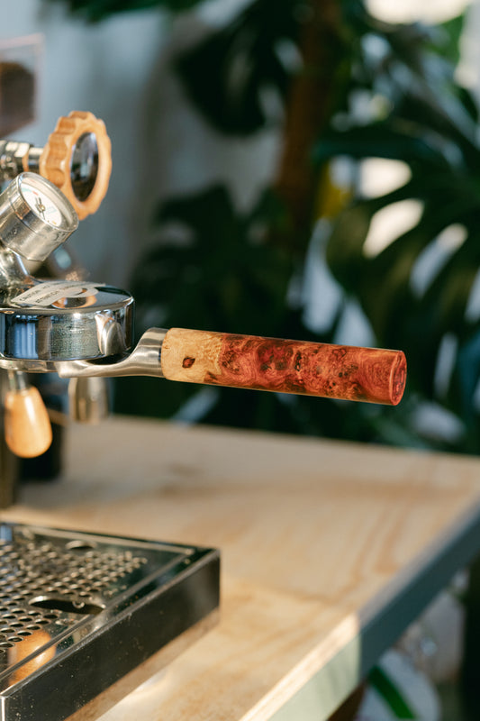 wood portafilter handle
