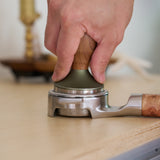 Stainless Steel 58mm Portafilter with Unique Wood Handle