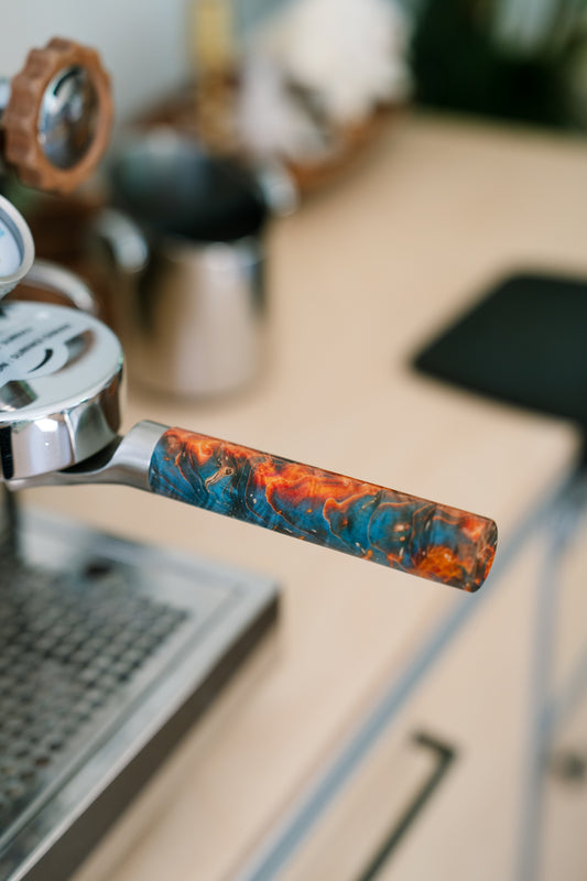 Stabilized Wood Portafilter Handle, with 58MM E61 Portafilter Head