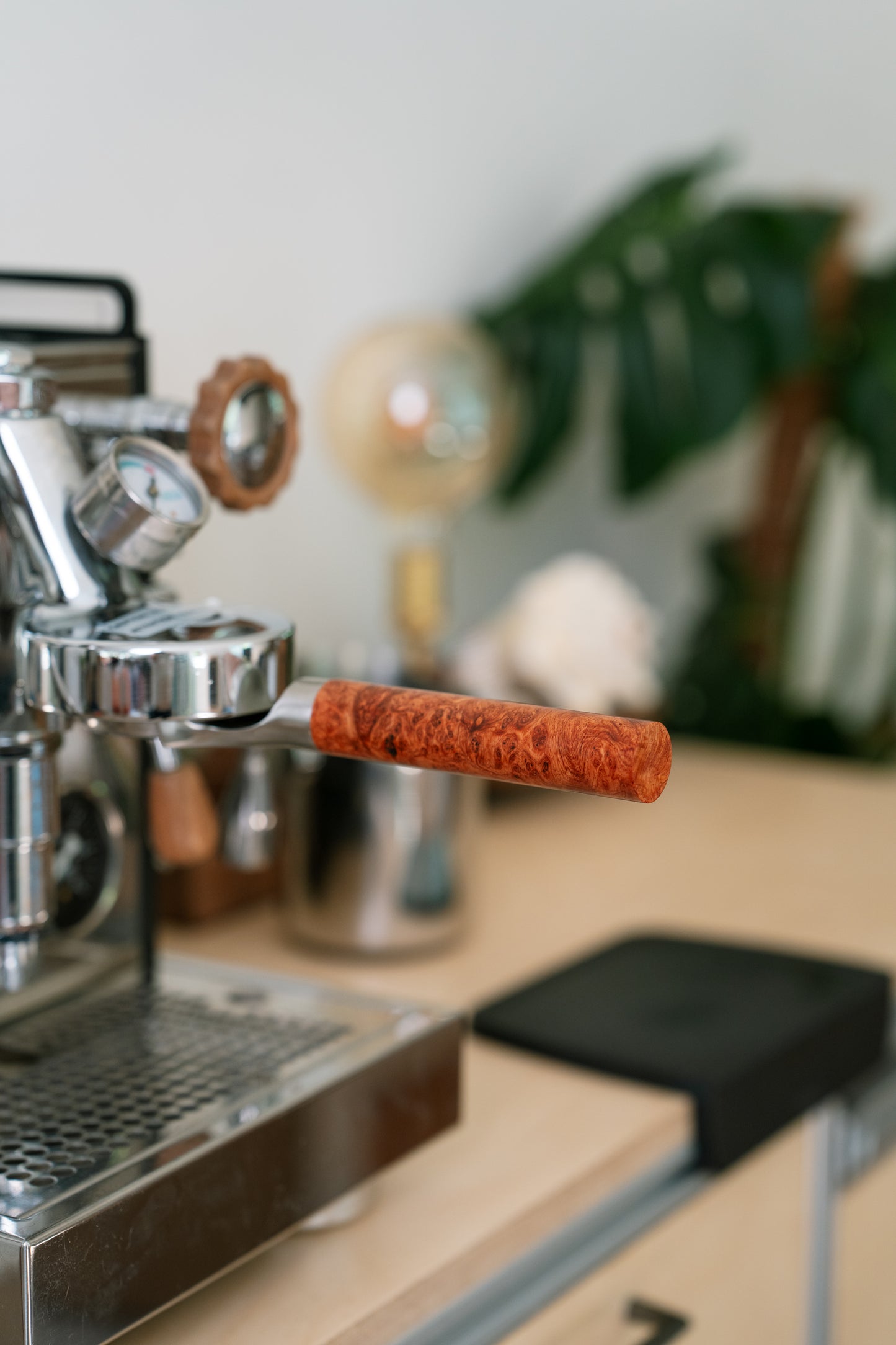 Burma Padauk Wood Portafilter Handle, with 58MM E61 Portafilter Head