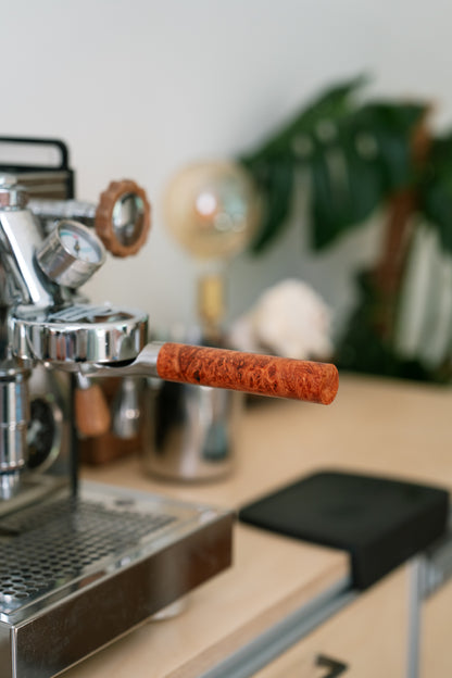 Burma Padauk Wood Portafilter Handle, with 58MM E61 Portafilter Head