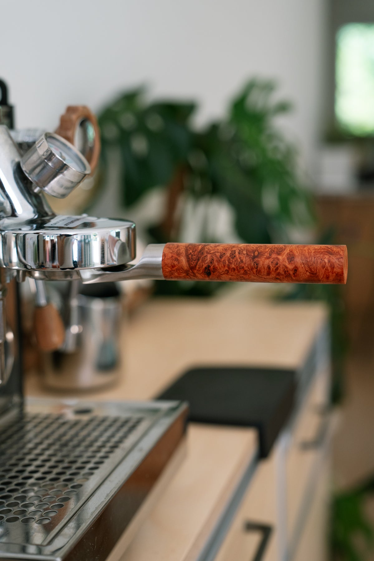 Burma Padauk Wood Portafilter Handle, with 58MM E61 Portafilter Head