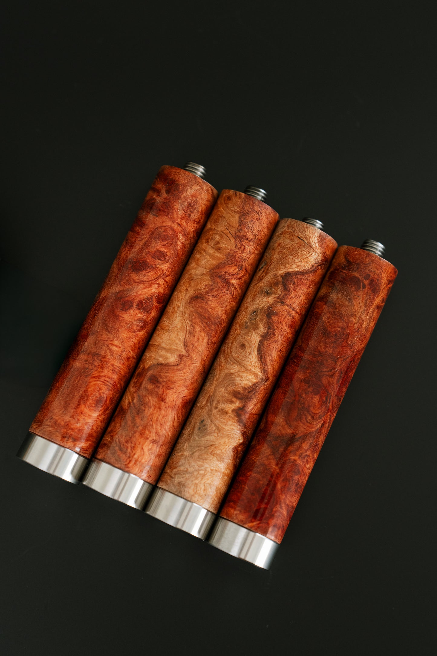 Stainless Steel 58mm Portafilter with Burmese Padauk Wood Weighted