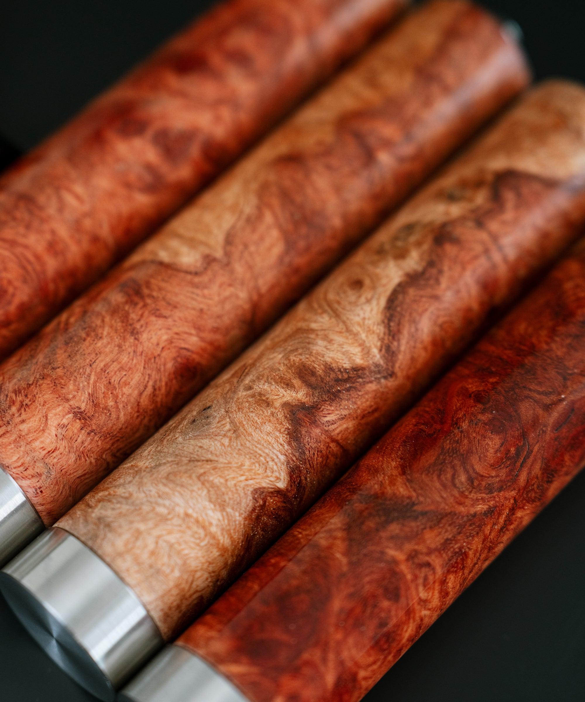 Weighted Burma Padauk Wood Portafilter Handle