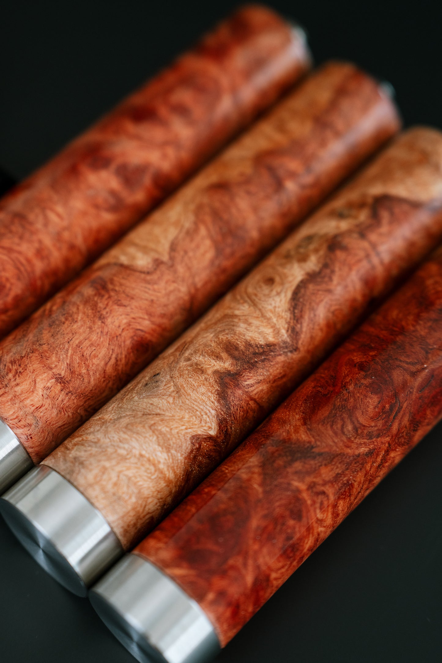 Stainless Steel 58mm Portafilter with Burmese Padauk Wood Weighted