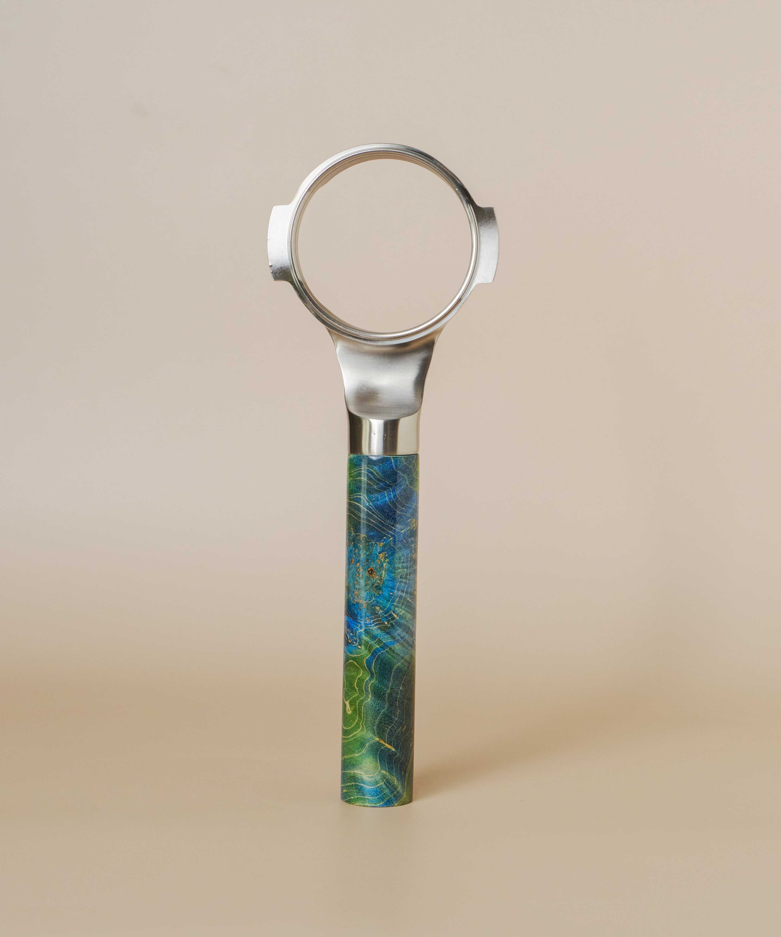 Stainless Steel 58mm Bottomless Portafilter with Stabilized Wood Handle