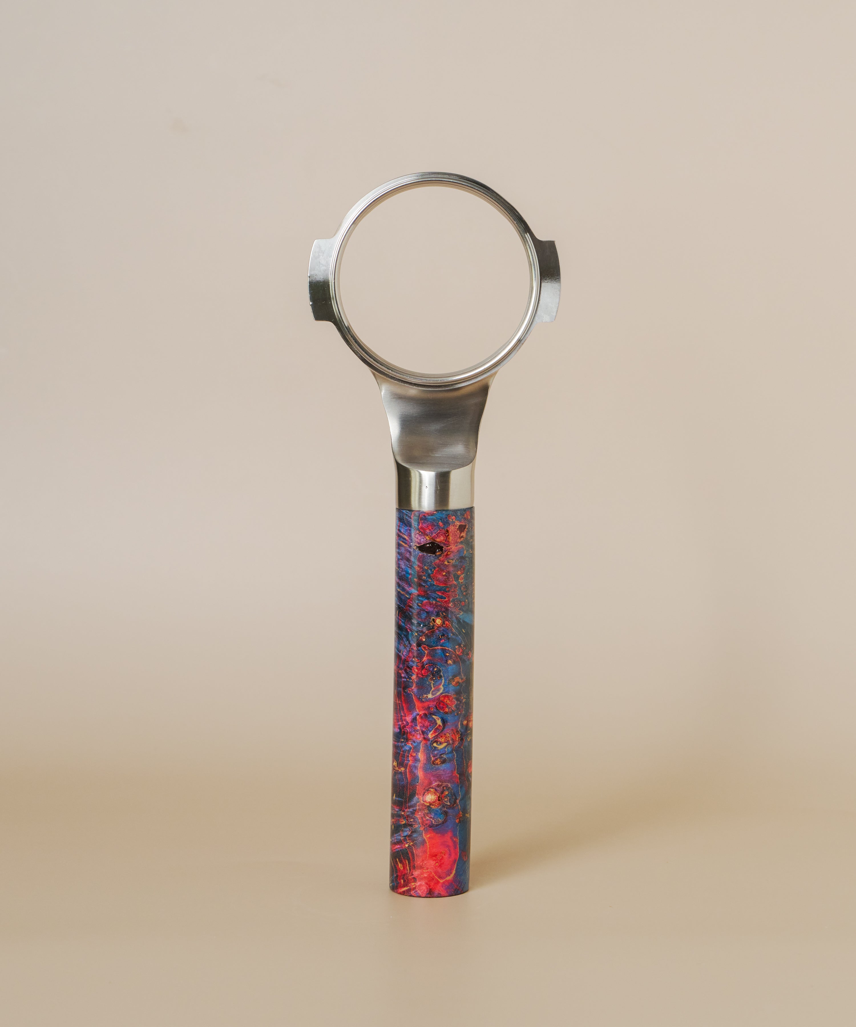 Stainless Steel 58mm Bottomless Portafilter with Stabilized Wood Handle