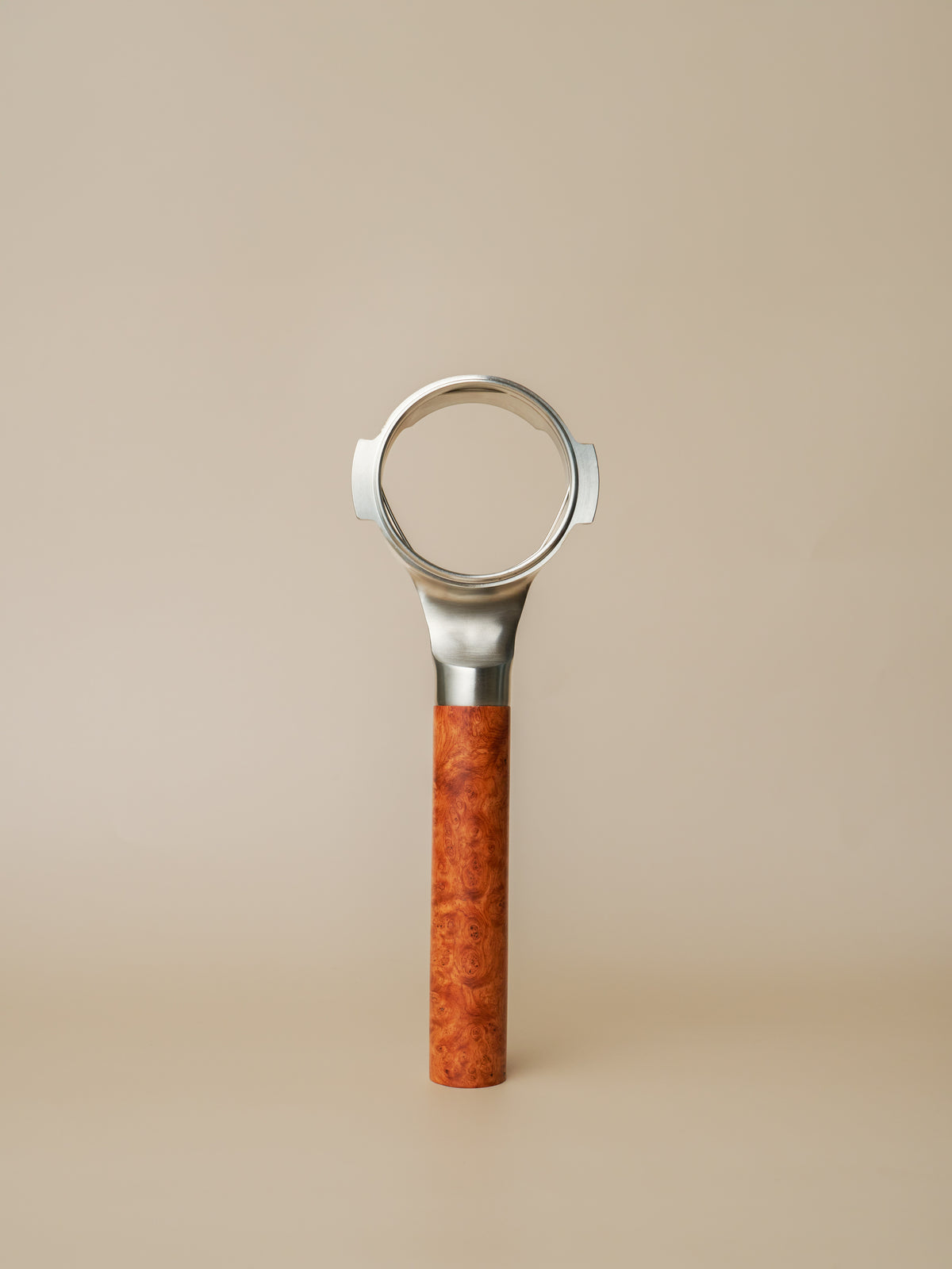 Stainless Steel 58mm Bottomless Portafilter with Burma Padauk Wood Handle