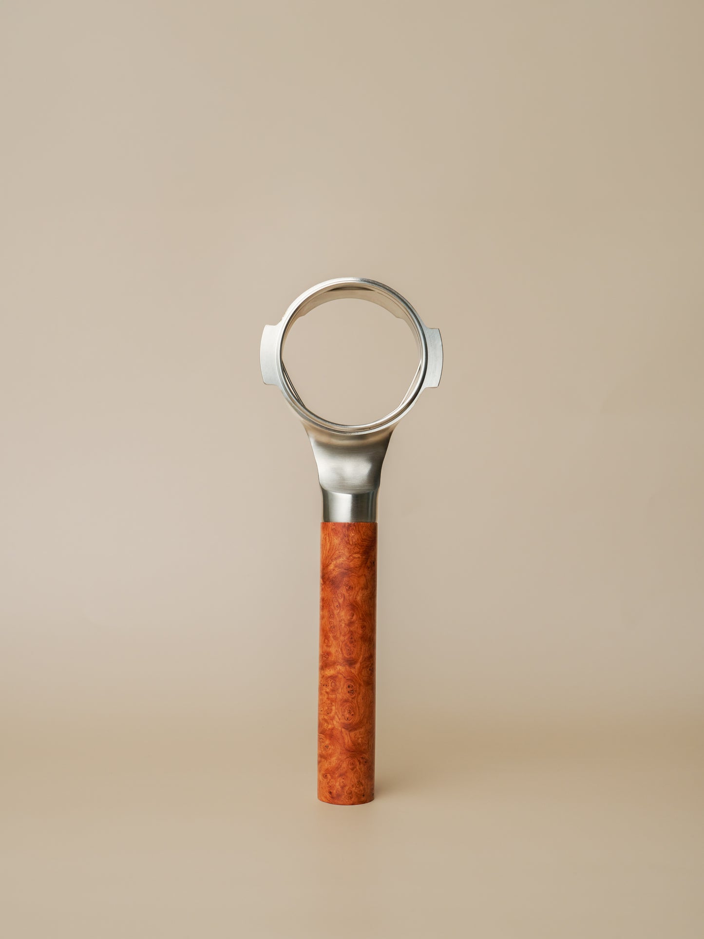 Stainless Steel 58mm Bottomless Portafilter with Burma Padauk Wood Handle