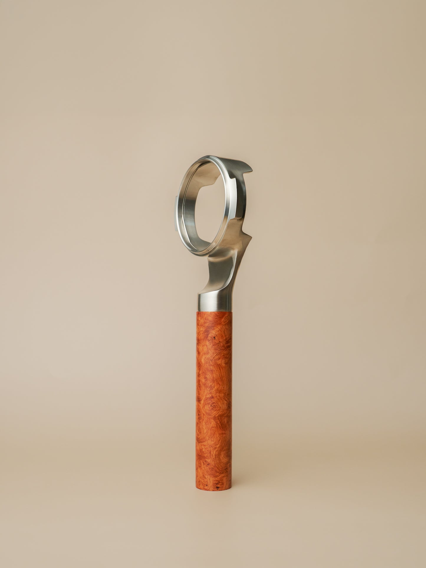 Stainless Steel 58mm Bottomless Portafilter with Burma Padauk Wood Handle
