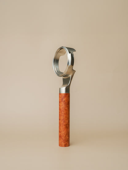 Stainless Steel 58mm Bottomless Portafilter with Burma Padauk Wood Handle