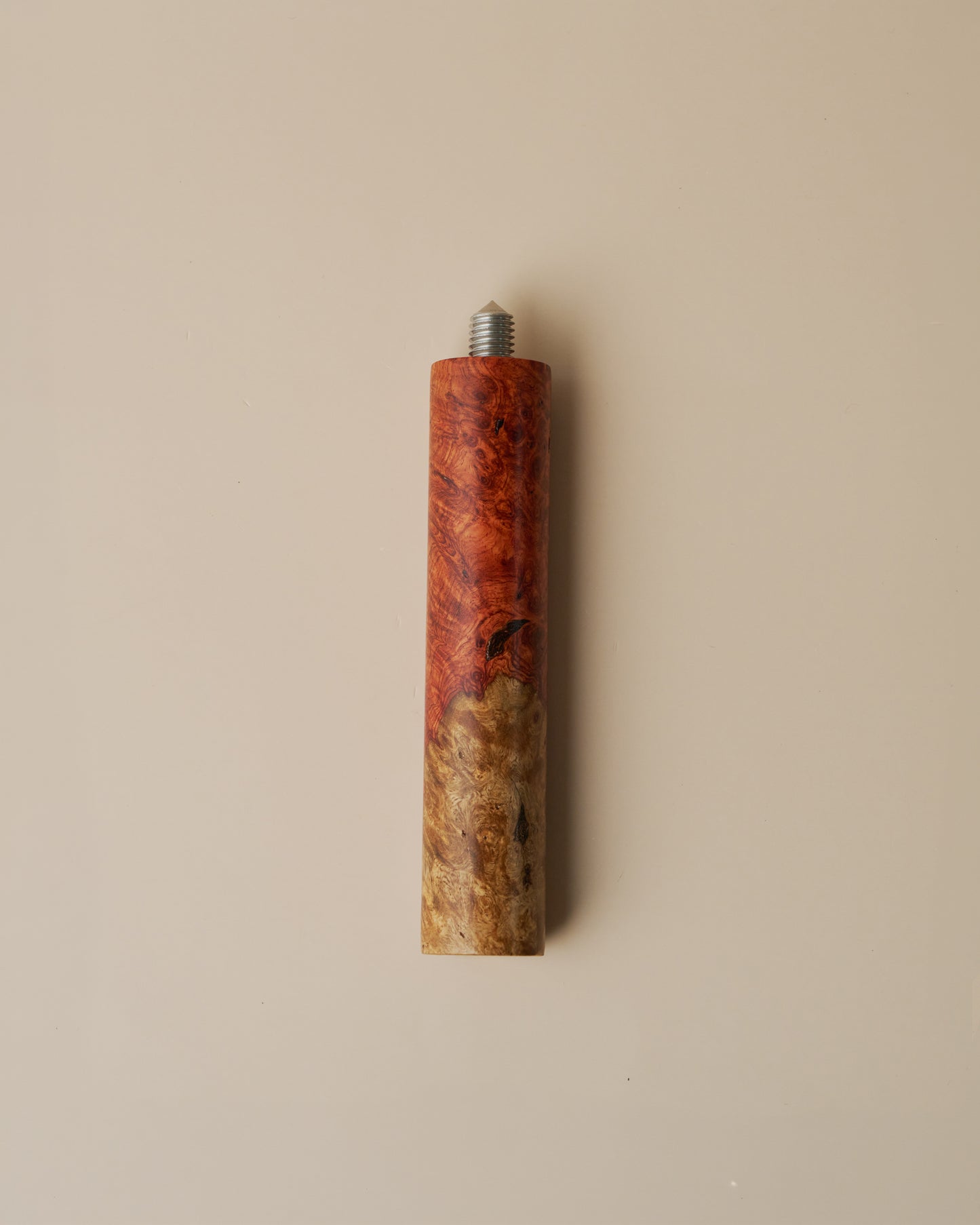 Special Two-tone Wood Portafilter Handle, Burma Padauk with Rare Burl