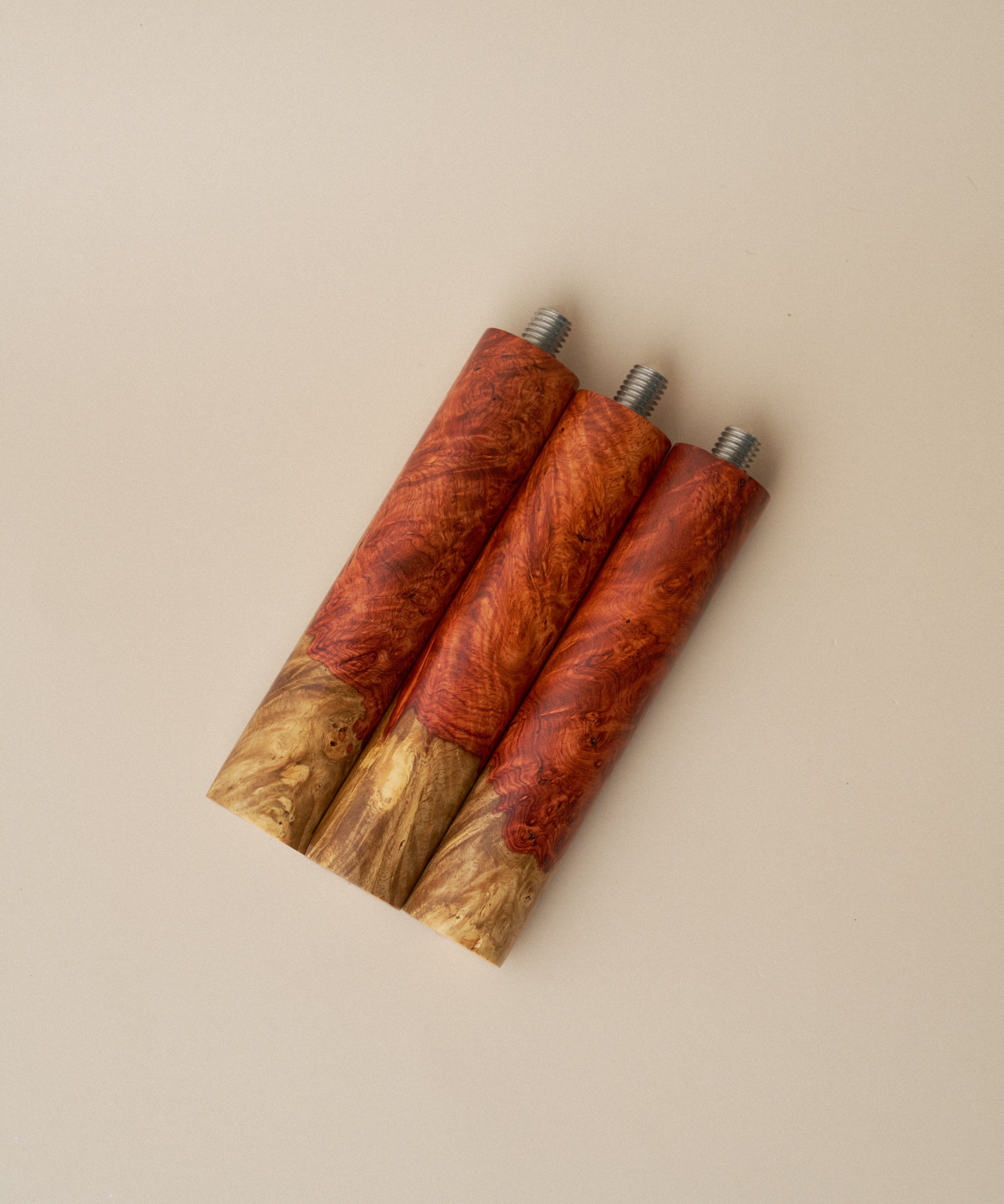 Special Two-tone Wood Portafilter Handle, Burma Padauk with Rare Burl