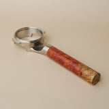 Stainless Steel 58mm E61 Bottomless Portafilter with Special Two-Tone Wood Portafilter Handle