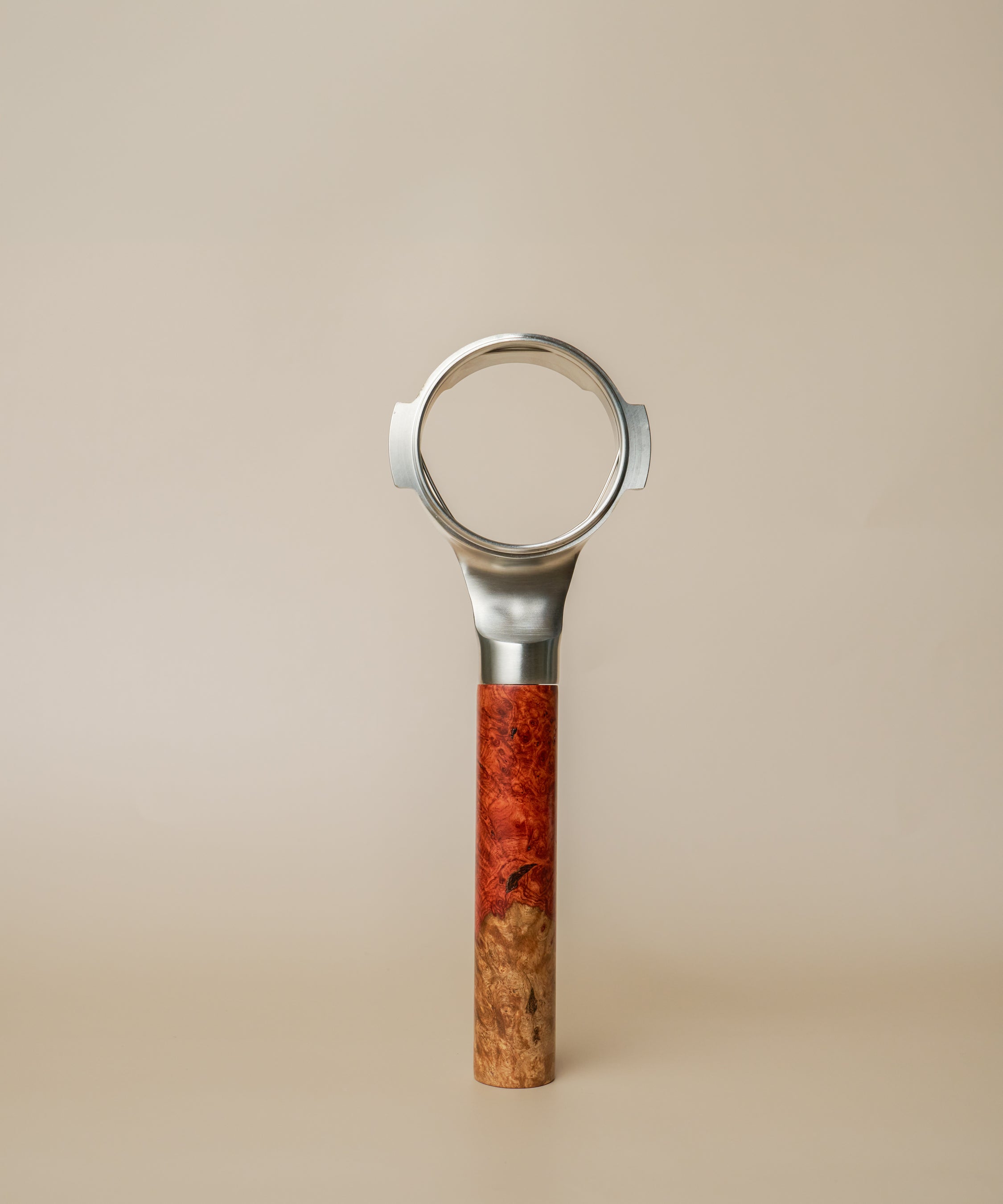 Stainless Steel 58mm Bottomless Portafilter with Special Two-Tone Wood Portafilter Handle