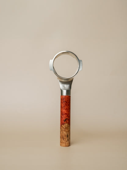 Stainless Steel 58mm Bottomless Portafilter with Special Two-Tone Wood Portafilter Handle