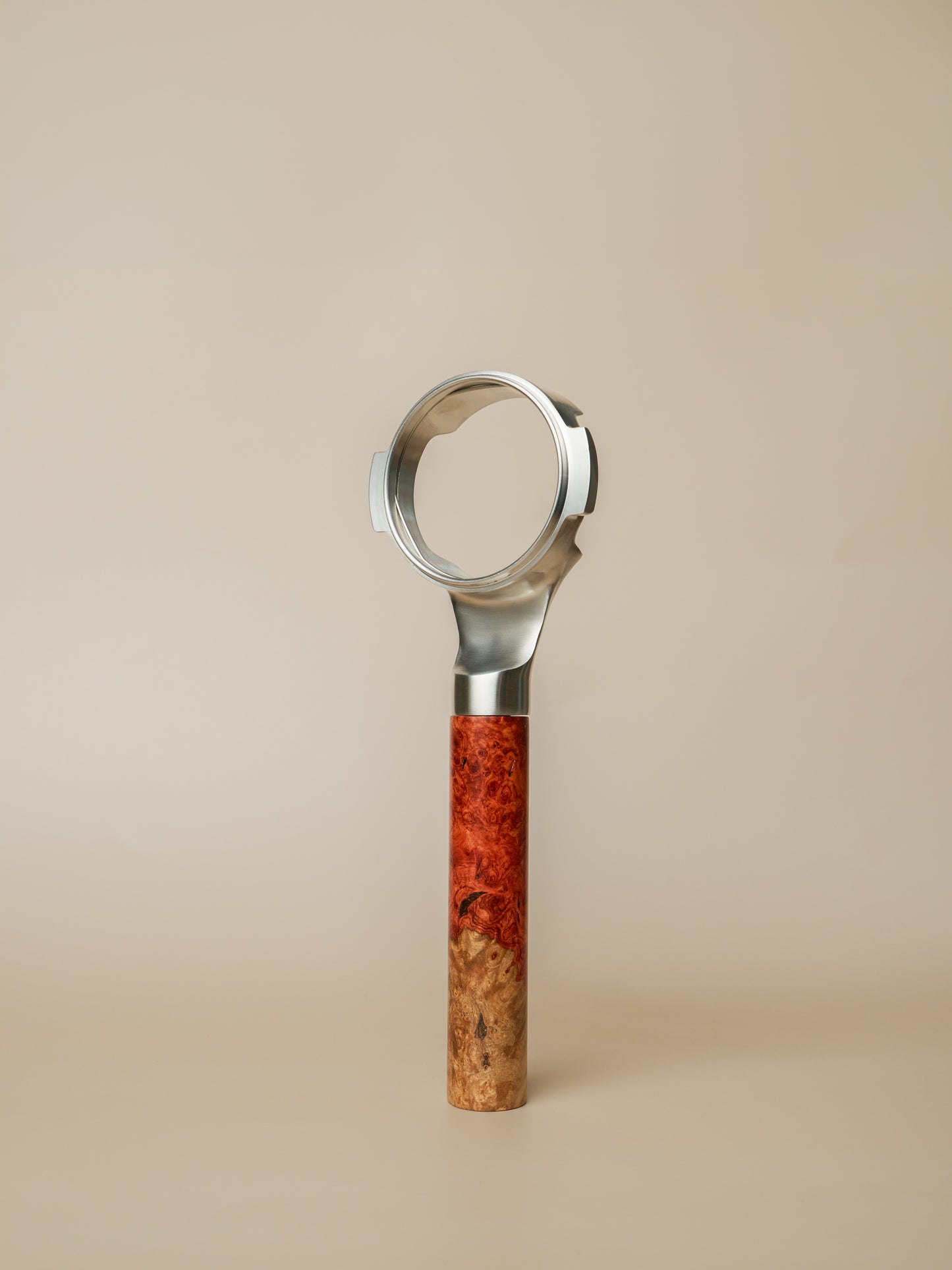 Stainless Steel 58mm Bottomless Portafilter with Special Two-Tone Wood Portafilter Handle