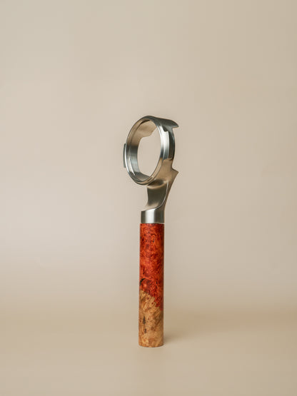 Stainless Steel 58mm Bottomless Portafilter with Special Two-Tone Wood Portafilter Handle