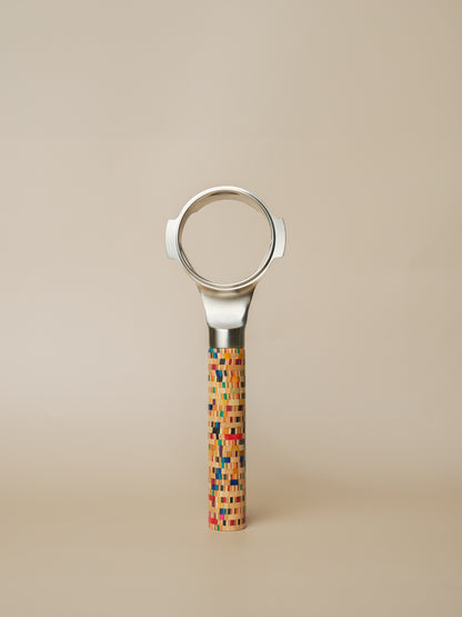 DAMO BRWE 58mm Stainless Steel Bottomless Portafilter with Mosaic Wood Handle